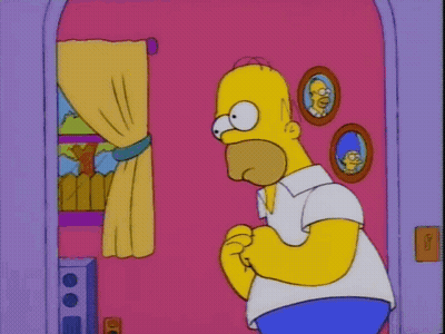 Homer Simpson Standing By Pink Door GIF