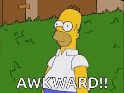 Homer Simpson Standing In Grass Saying Awkward GIF