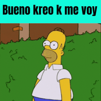 Homer Simpson Standing In Grass Saying Bueno Kreo K Me Voy GIF
