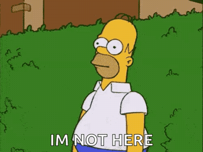 Homer Simpson Standing In Grass Saying I'm Not Here GIF
