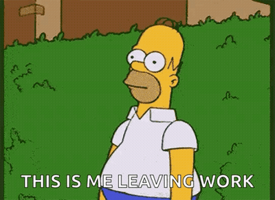 Homer Simpson Standing In Grass Saying This Is Me Leaving Work GIF