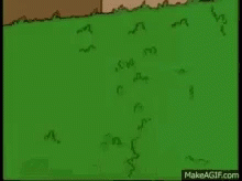Homer Simpson Standing In Grassy Field GIF