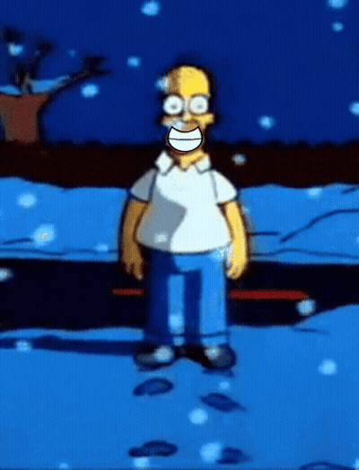 Homer Simpson Standing In Snow GIF