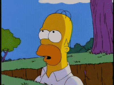 Homer Simpson Standing Next To Woman With Blue Hair GIF