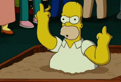Homer Simpson Sticking Head Out Of Sandbox GIF