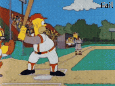 Homer Simpson Swinging Bat Fail GIF