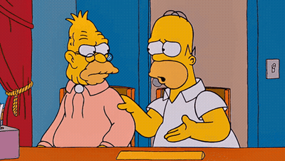 Homer Simpson Talking To Elderly Woman GIF