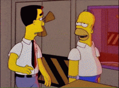 Homer Simpson Talking To Man In White Shirt GIF