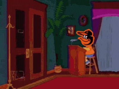 Homer Simpson Talking To Orioles Character GIF