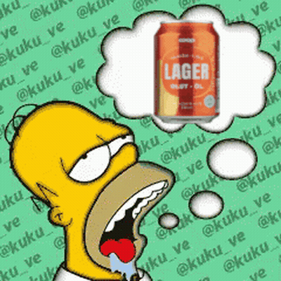 Homer Simpson Thinking About Can Of Lager Beer GIF