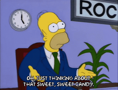 Homer Simpson Thinking About Sweet Sweet Candy GIF