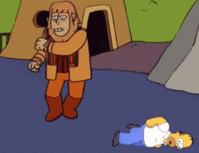 Homer Simpson Tortured By Demon Saying Quiero Todos Los Donuts GIF