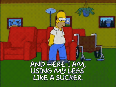 Homer Simpson Using Legs Like A Sucker GIF