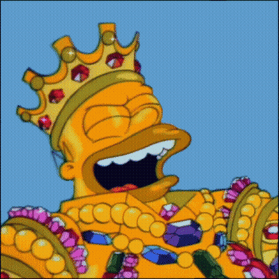 Homer Simpson Wearing Crown And Diamonds GIF