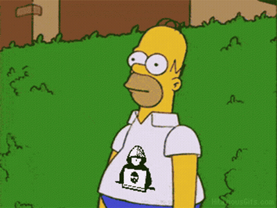 Homer Simpson Wearing Penguin Shirt GIF