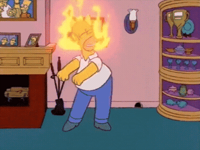 Homer Simpson With Flames GIF