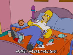 Homer Simpson With Melting Drinks GIF