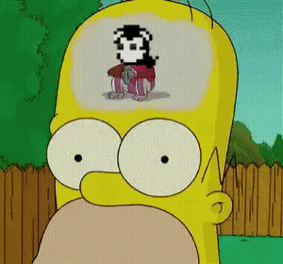 Homer Simpson With Video Game Character In Head GIF