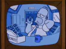  Homer Simpson Working Binge Eating Donut GIF