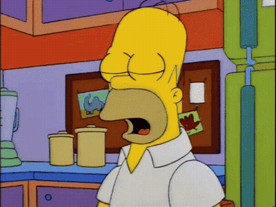 Homer Simpson Yawning In Kitchen GIF