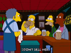 Homer Simpsons Drinking On The Bartender GIF