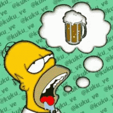 Homer Simpsons Drooling Thinking Of Beer GIF