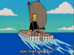 Homer Simpsons Sailing That Was Easy GIF