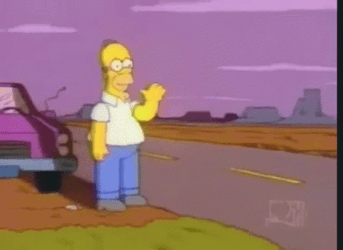 Homer Waving Goodbye On The Sunset GIF
