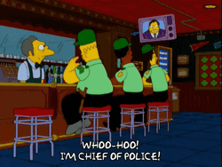 Homer Woohoo As Chief Of Police GIF