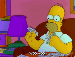 Homer Woohoo Counting His Tickets GIF