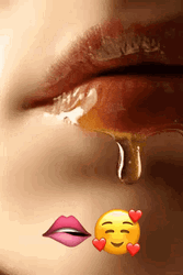 Honey Stained On Lips GIF