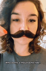 Honey1902 Wearing Fake Mustache GIF