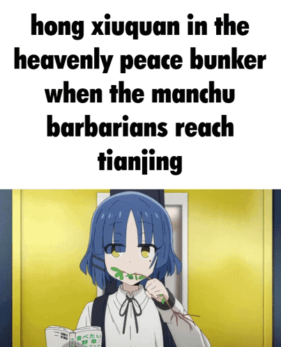 Hong Xiuquan In The Heavenly Peace Bunker When The Manchu Barbarians Reach Tianjing With A Picture Of A Girl GIF