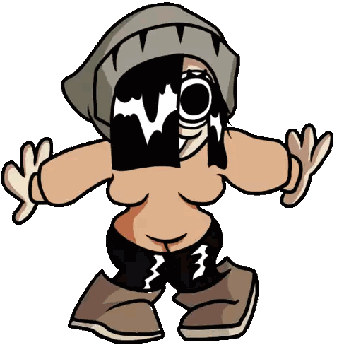 Hooded Character With Bat Face Sticker