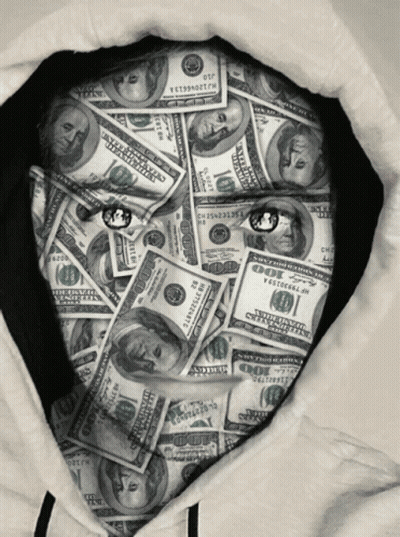 Hoodie With Hundred Dollar Bill Pattern GIF