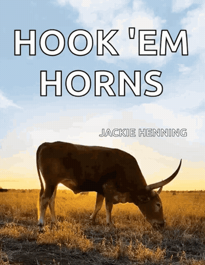 Hook 'Em Horns Book By Jackie Henning Cow Grazing GIF