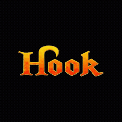 Hook Word In Red And Yellow On Black Background GIF