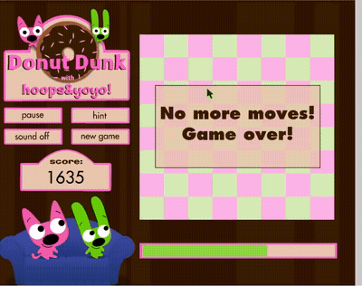 Hoops And Yoyo Donut Dunk Game Over GIF