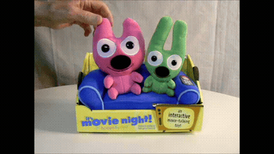Hoops & YoYo Movie Night Plush. GIF