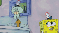 Hooray Confetti Squidward GIF