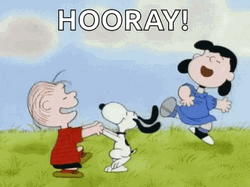 Hooray Snoopy Lucy Linus GIF