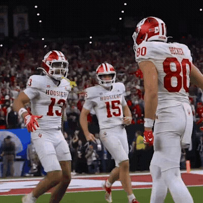 Hoosier Football Players 13 15 80 Celebrate Touchdown GIF