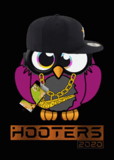 Hooters Poster Owl Wearing Black Hat New Today 2020 GIF