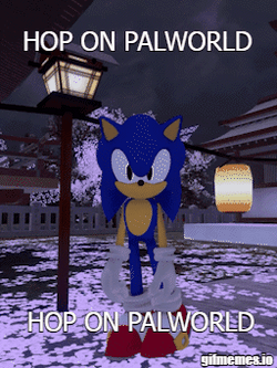 Hop On Palworld Sonic The Hedgehog GIF