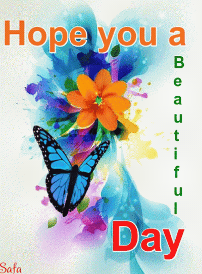 Hope You a Beautiful Day Card With Butterfly and Flowers