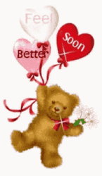Hope You Feel Better Heart Balloons Teddy Bear