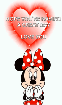 Hope You're Having A Good Day Minnie Mouse Flying Kiss GIF