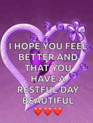 Hope Youre Feeling Better Purple Heart GIF