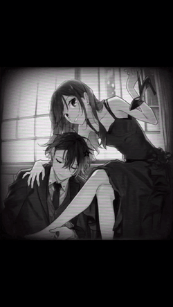 Horimiya Kyoko Hori Monotone Image Compilation GIF