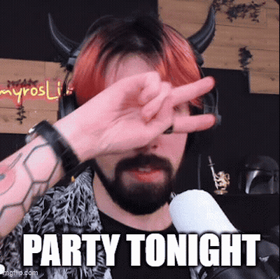 Horned Man Covering Face Saying Party Tonight GIF